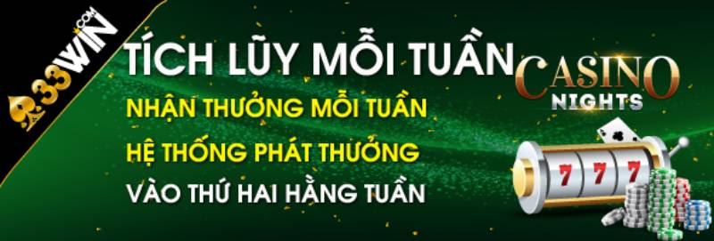 Khuyến Mãi 33win Hấp Dẫn Dành Cho Hội Viên Cá Cược 3 Tích lũy theo tuần